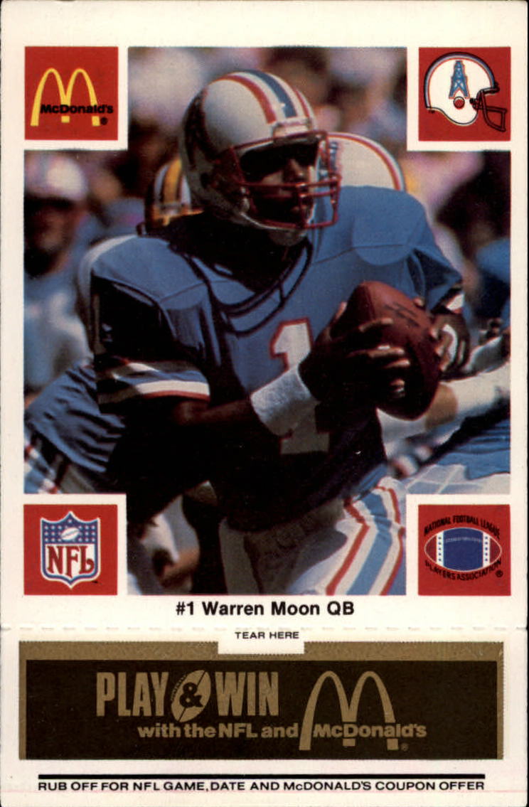 1986 McDonald's Oilers Black Tab #1 Warren Moon