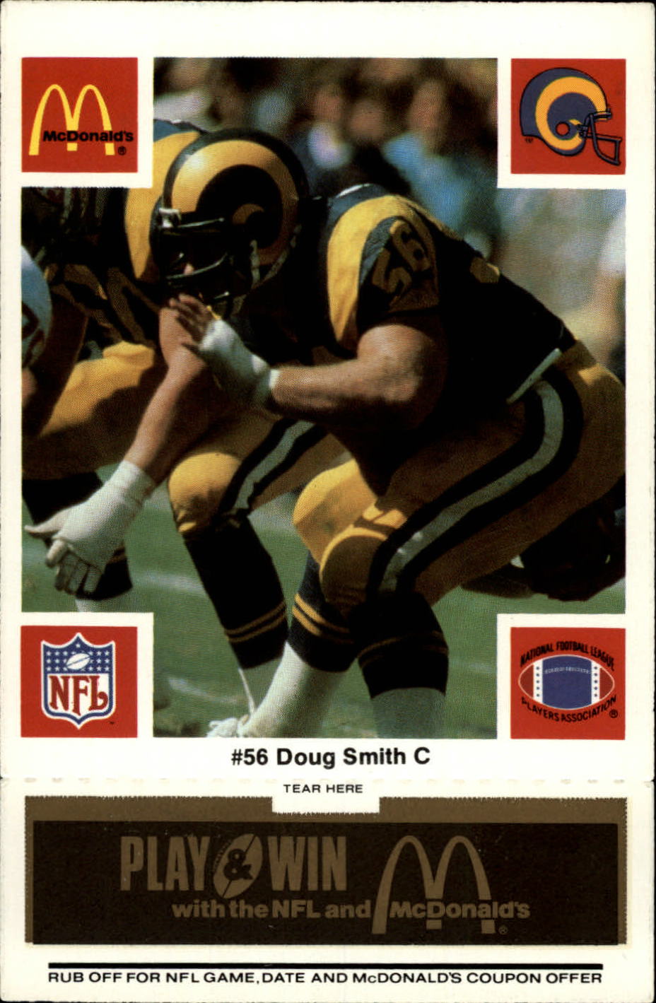 1986 McDonald's Rams Black Tab #56 Doug Smith