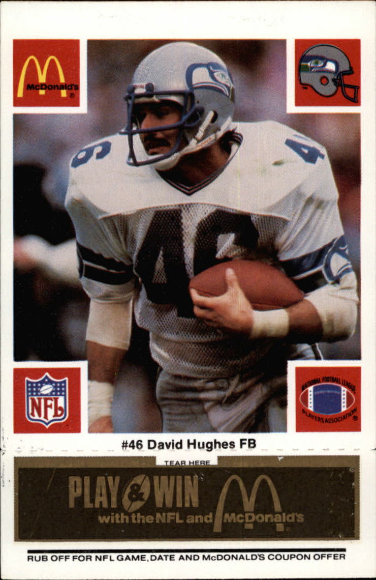 1986 McDonald's Seahawks Black Tab #46 David Hughes