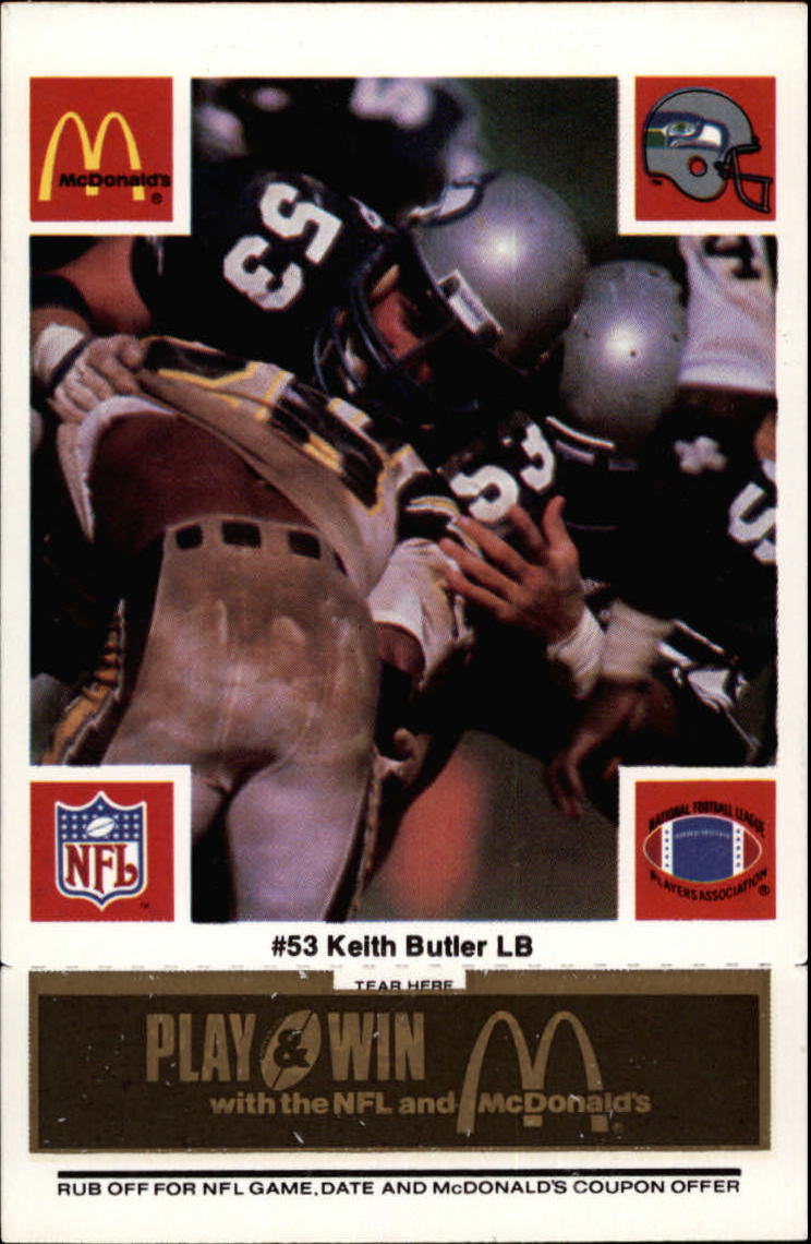 1986 McDonald's Seahawks Black Tab #53 Keith Butler DP