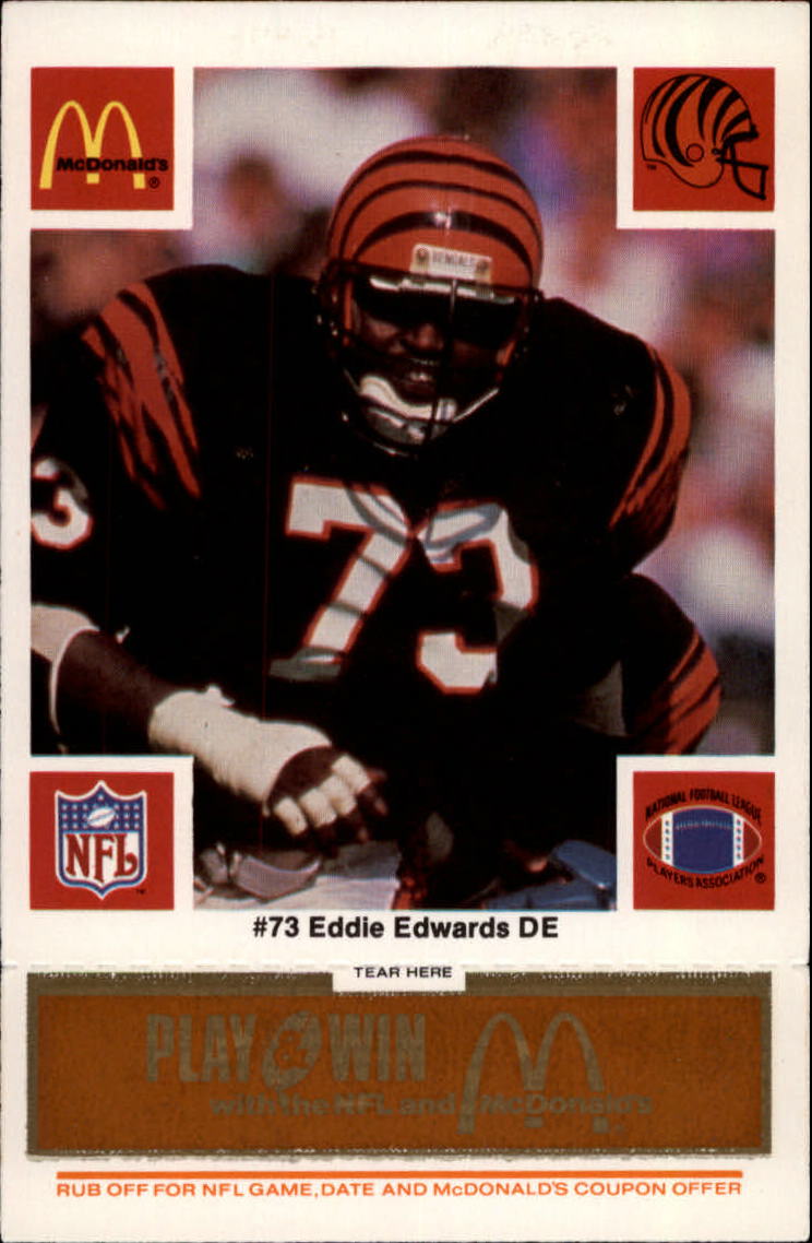 1986 McDonald's Bengals Gold Tab #73 Eddie Edwards - A5676 - NM-MT