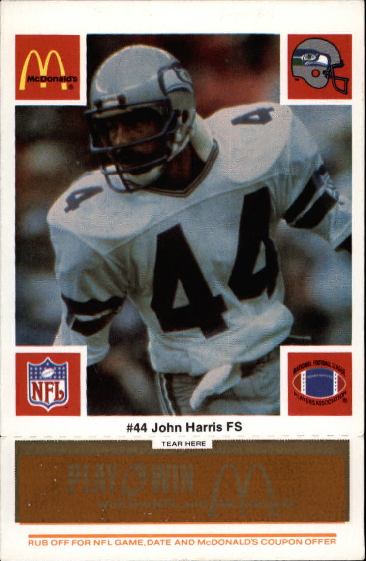 1986 McDonald's Seahawks Gold Tab #44 John Harris