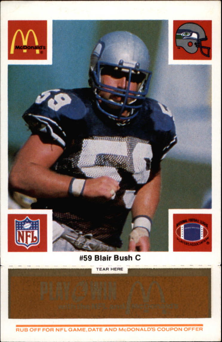1986 McDonald's Seahawks Gold Tab #59 Blair Bush DP