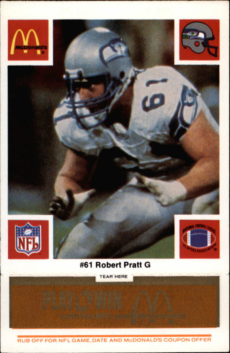 1986 McDonald's Seahawks Gold Tab #61 Robert Pratt