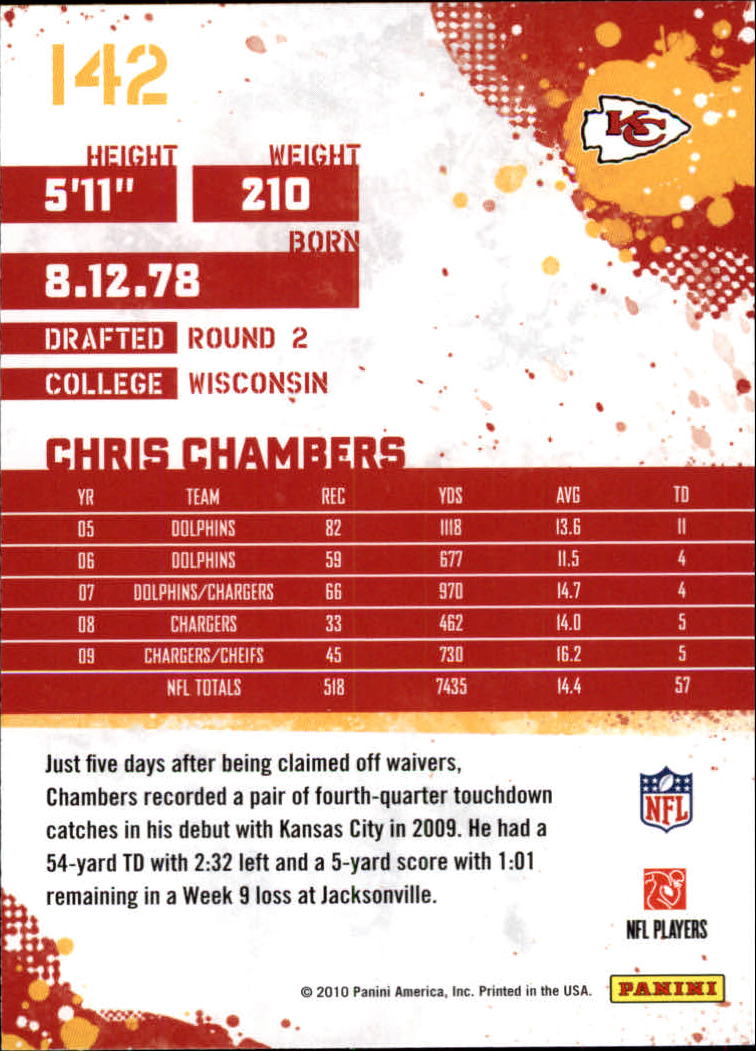 2010 Score Glossy #142 Chris Chambers back image