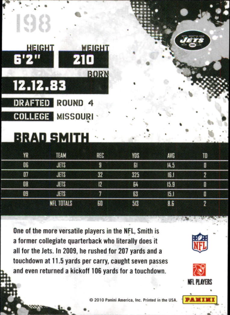 2010 Score Glossy #198 Brad Smith back image