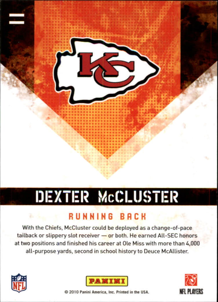 2010 Score Hot Rookies Glossy #11 Dexter McCluster back image
