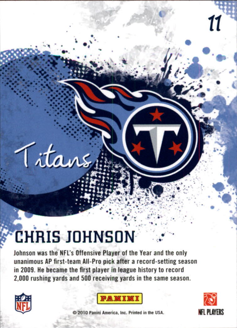2010 Score Franchise #11 Chris Johnson back image