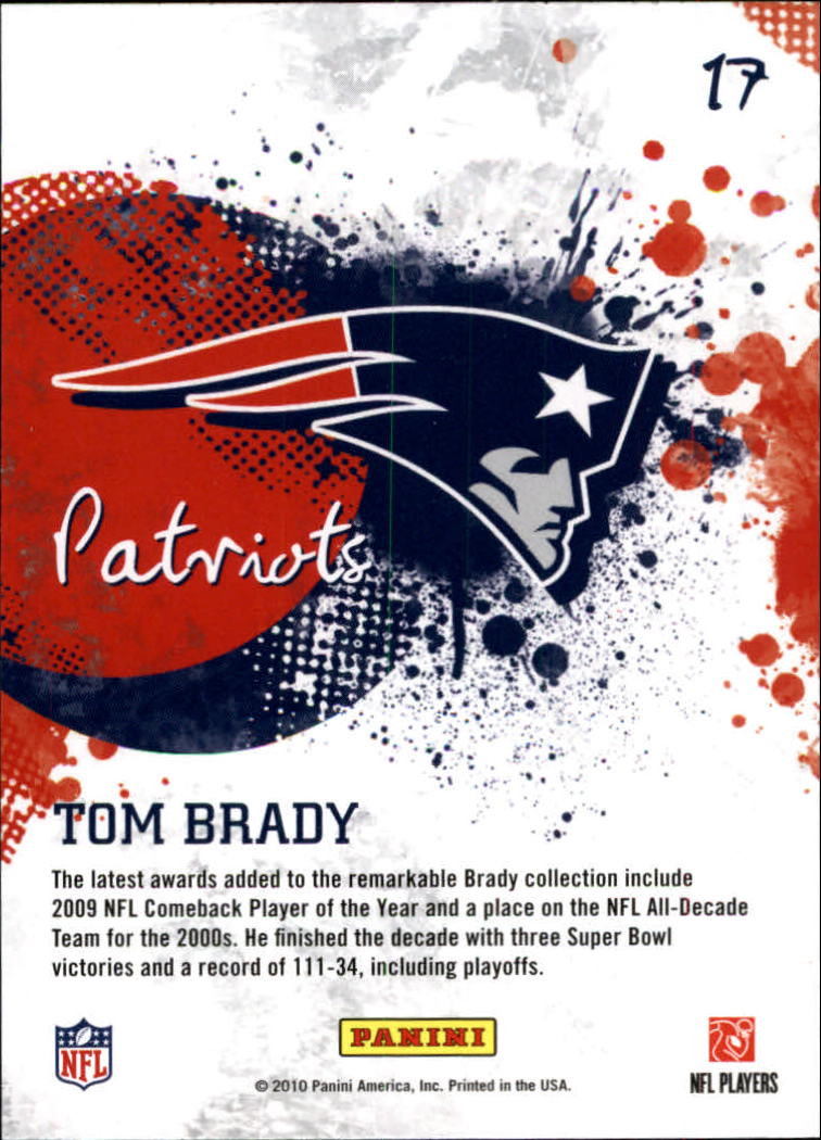 2010 Score Franchise #17 Tom Brady back image