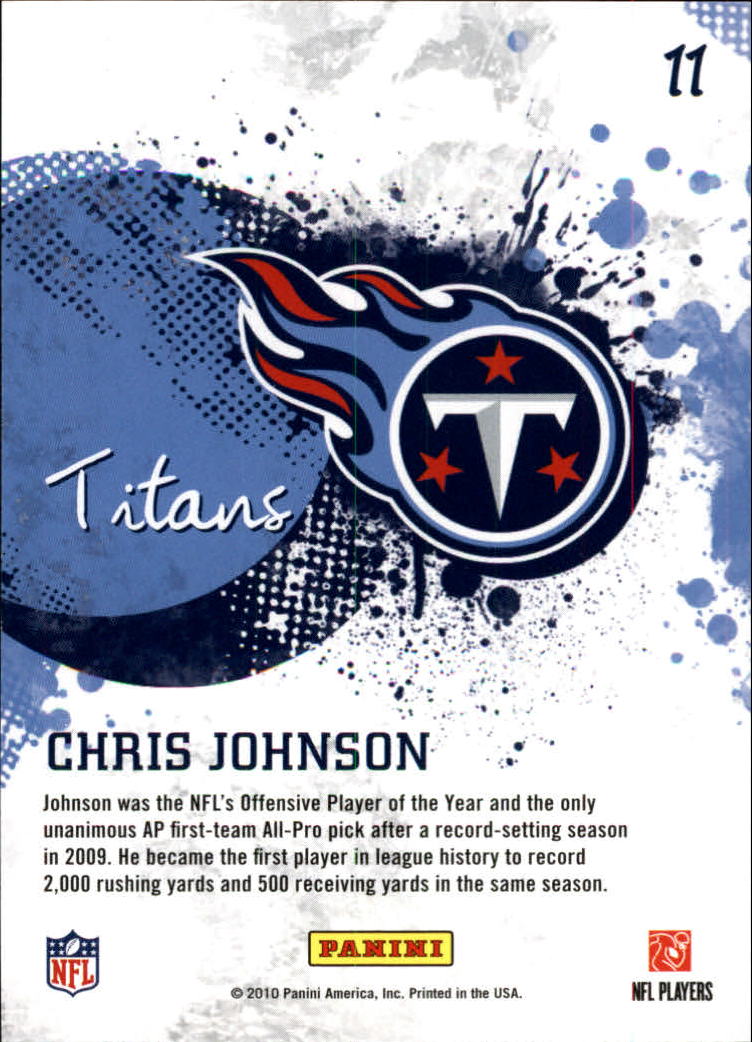 2010 Score Franchise Glossy #11 Chris Johnson back image