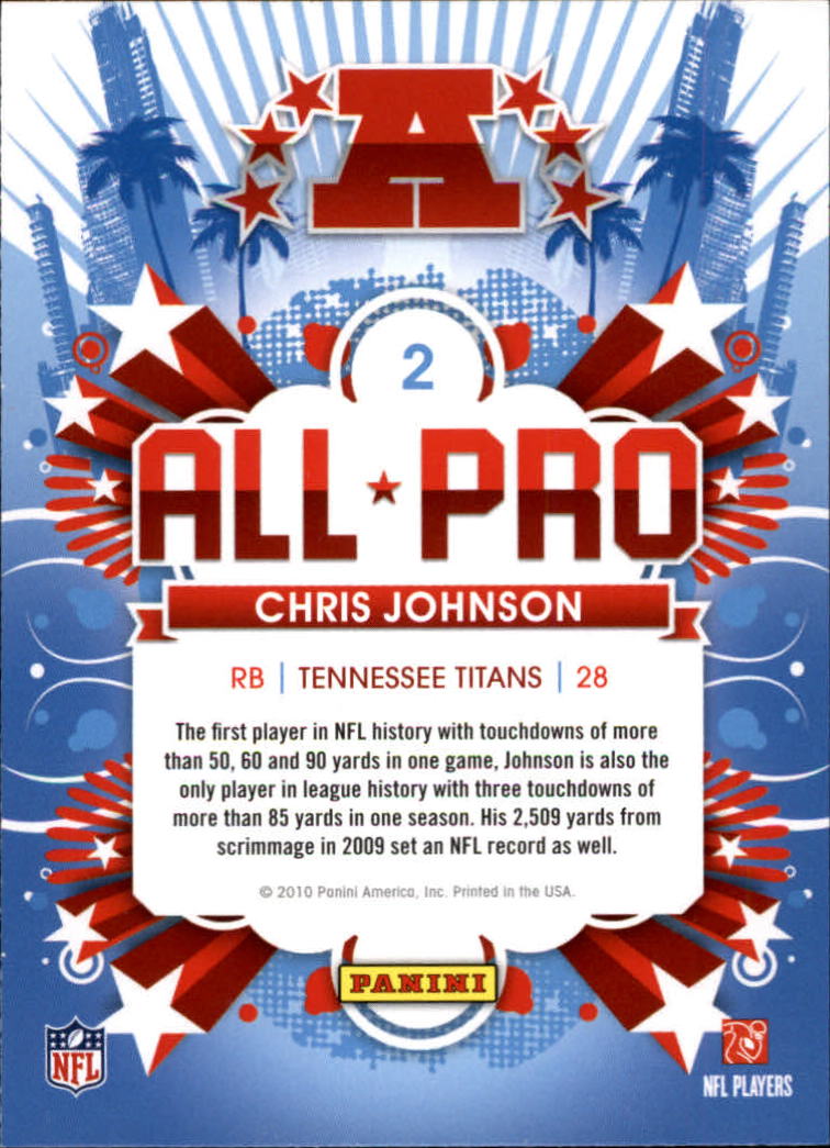 2010 Score All Pro #2 Chris Johnson back image