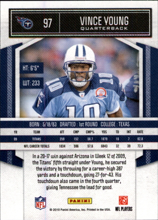2010 Classics #97 Vince Young back image
