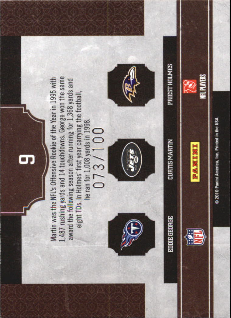 2010 Classics Classic Triples Gold #9 Eddie George/Curtis Martin/Priest Holmes