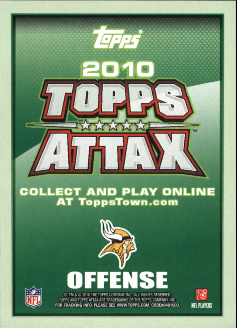2010 Topps Attax Code Cards #10 Brett Favre back image