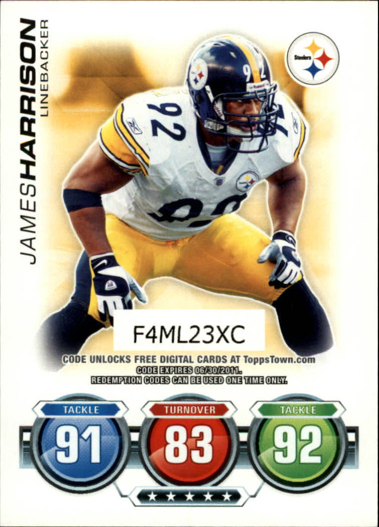 2010 Topps Attax Code Cards #16 James Harrison