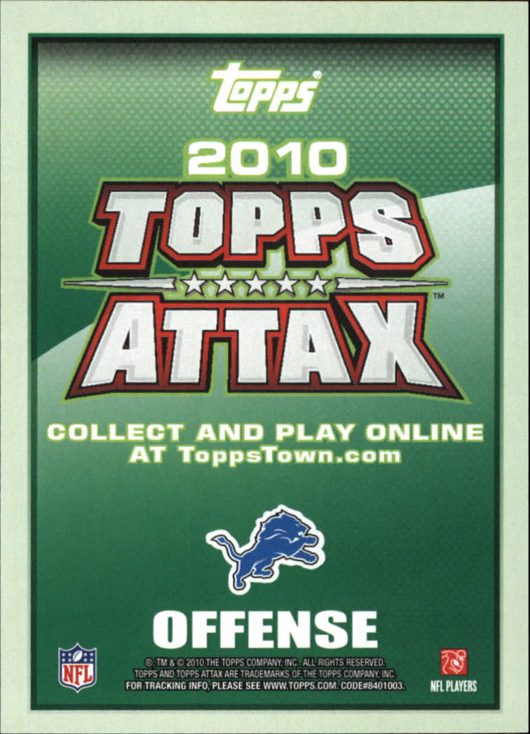 2010 Topps Attax Code Cards #20 Calvin Johnson back image