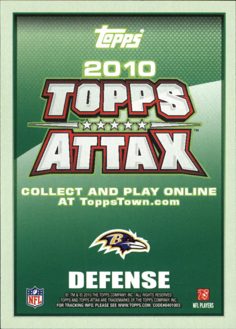 2010 Topps Attax Code Cards #24 Ray Lewis back image