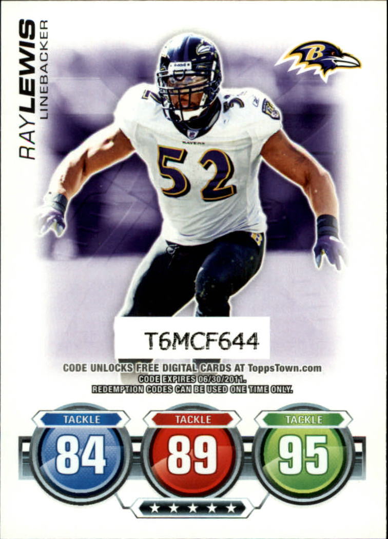 2010 Topps Attax Code Cards #24 Ray Lewis