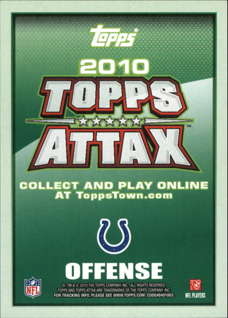 2010 Topps Attax Code Cards #25 Peyton Manning back image