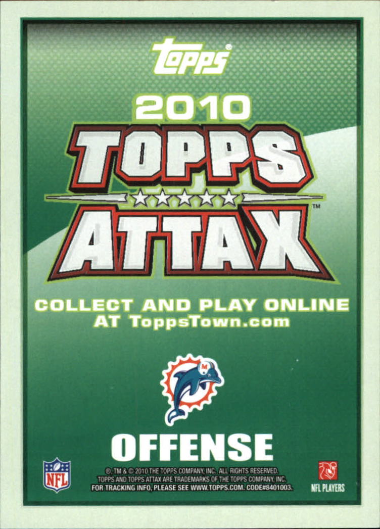 2010 Topps Attax Code Cards #26 Brandon Marshall back image