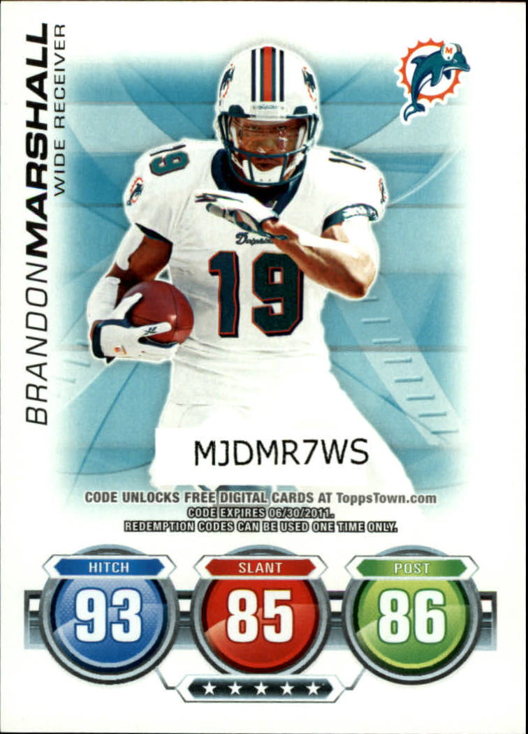2010 Topps Attax Code Cards #26 Brandon Marshall