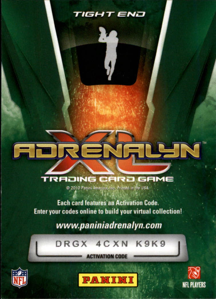 2010 Adrenalyn XL #84 Jermaine Gresham RC back image