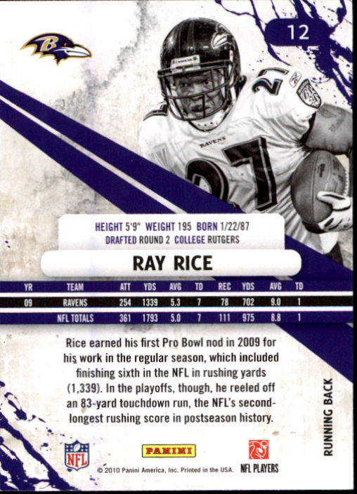 2010 Rookies and Stars #12 Ray Rice back image
