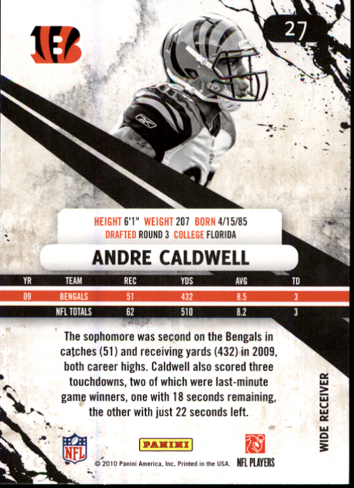 2010 Rookies and Stars #27 Andre Caldwell back image