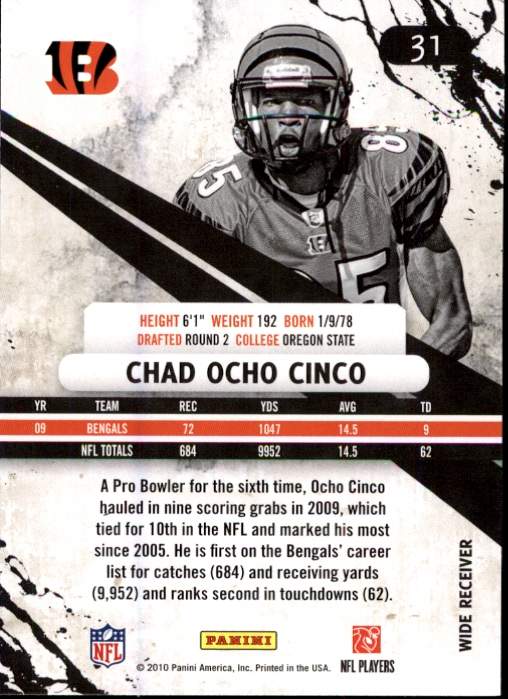 2010 Rookies and Stars #31 Chad Ochocinco back image