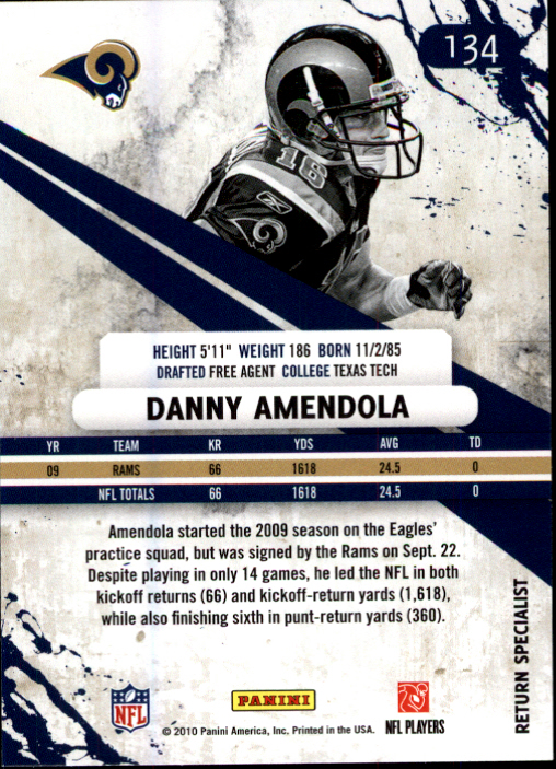 2010 Rookies and Stars #134 Danny Amendola back image