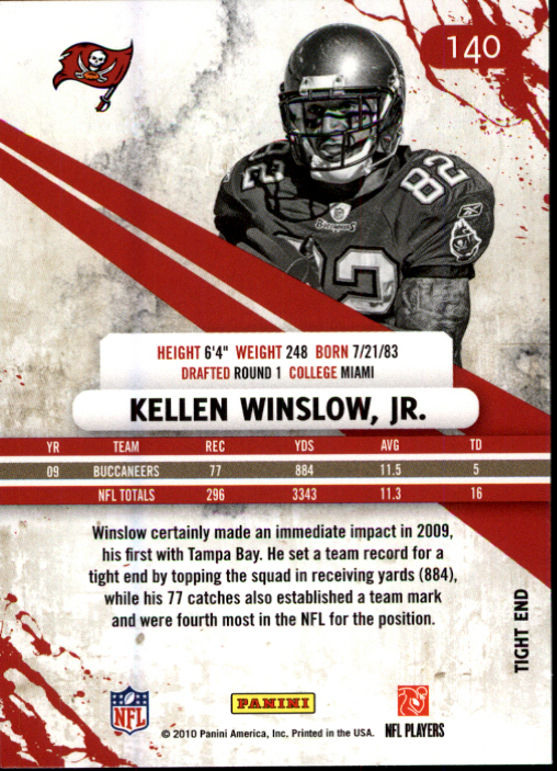 2010 Rookies and Stars #140 Kellen Winslow Jr. back image