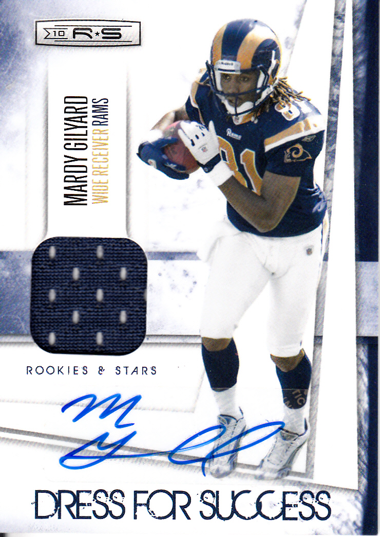 2010 Rookies and Stars Dress for Success Jerseys Autographs #21 Mardy Gilyard/100