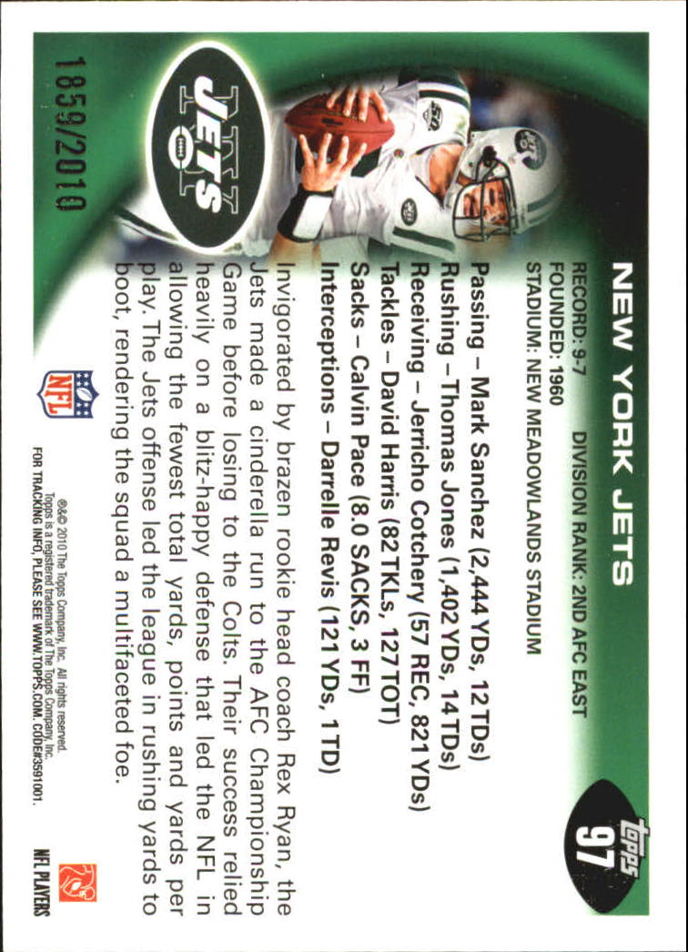 2010 Topps Football "Black - Blue - Gold" Parallel Cards - Picture 57 of 275