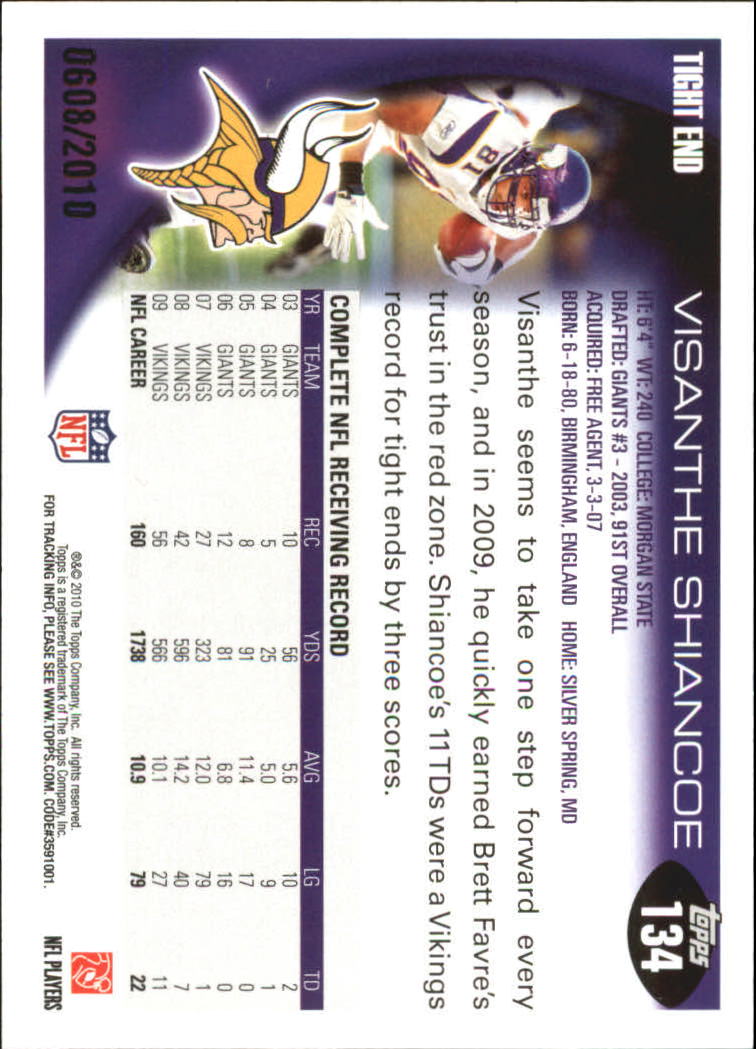 2010 Topps Football "Black - Blue - Gold" Parallel Cards - Picture 75 of 275