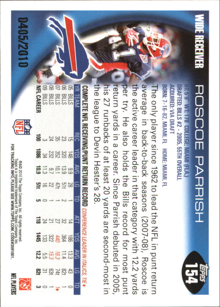 2010 Topps Football "Black - Blue - Gold" Parallel Cards - Picture 85 of 275