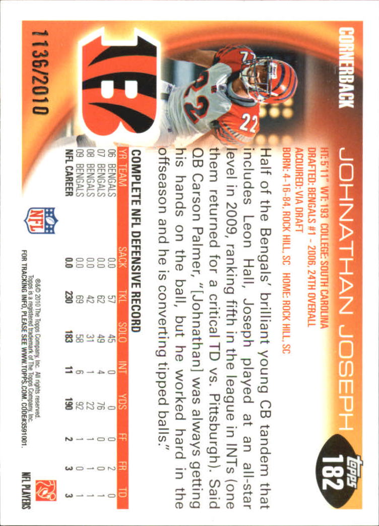 2010 Topps Football "Black - Blue - Gold" Parallel Cards - Picture 107 of 275