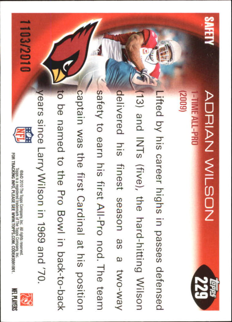 2010 Topps Football "Black - Blue - Gold" Parallel Cards - Picture 139 of 275