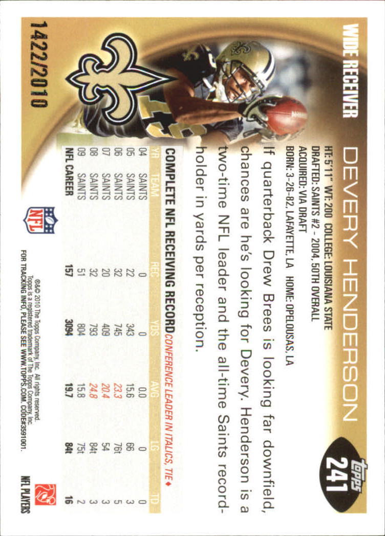 2010 Topps Football "Black - Blue - Gold" Parallel Cards - Picture 151 of 275