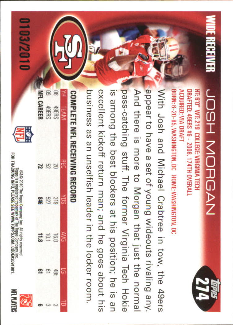 2010 Topps Football "Black - Blue - Gold" Parallel Cards - Picture 175 of 275