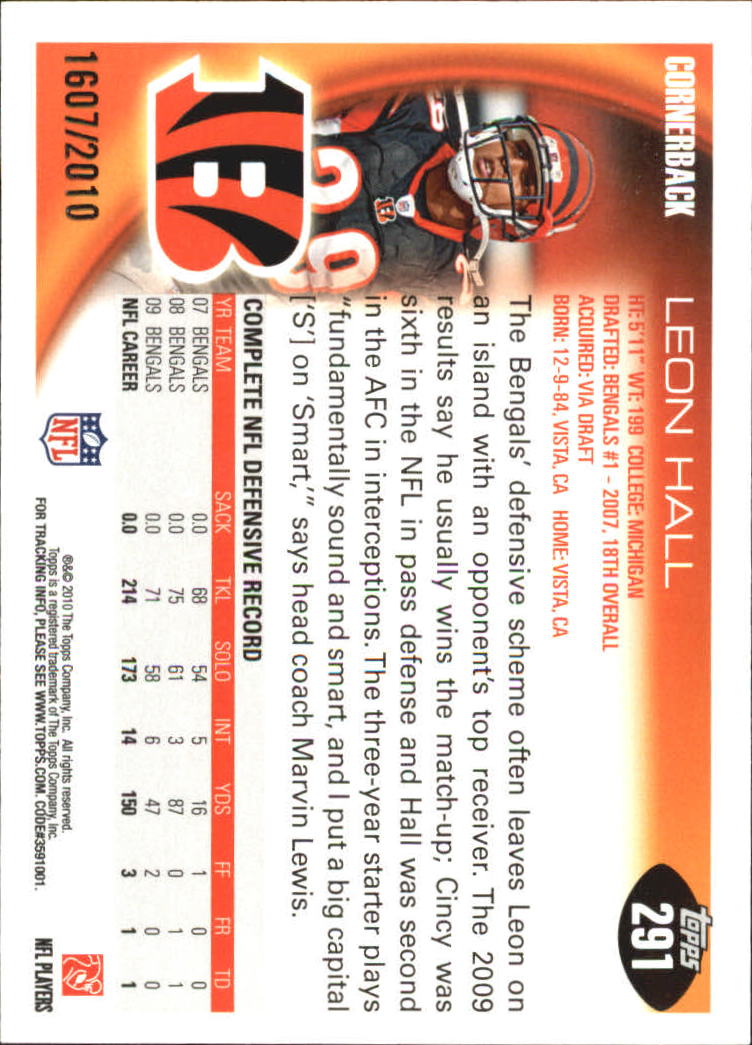 2010 Topps Football "Black - Blue - Gold" Parallel Cards - Picture 185 of 275