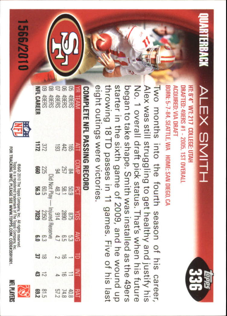 2010 Topps Football "Black - Blue - Gold" Parallel Cards - Picture 221 of 275