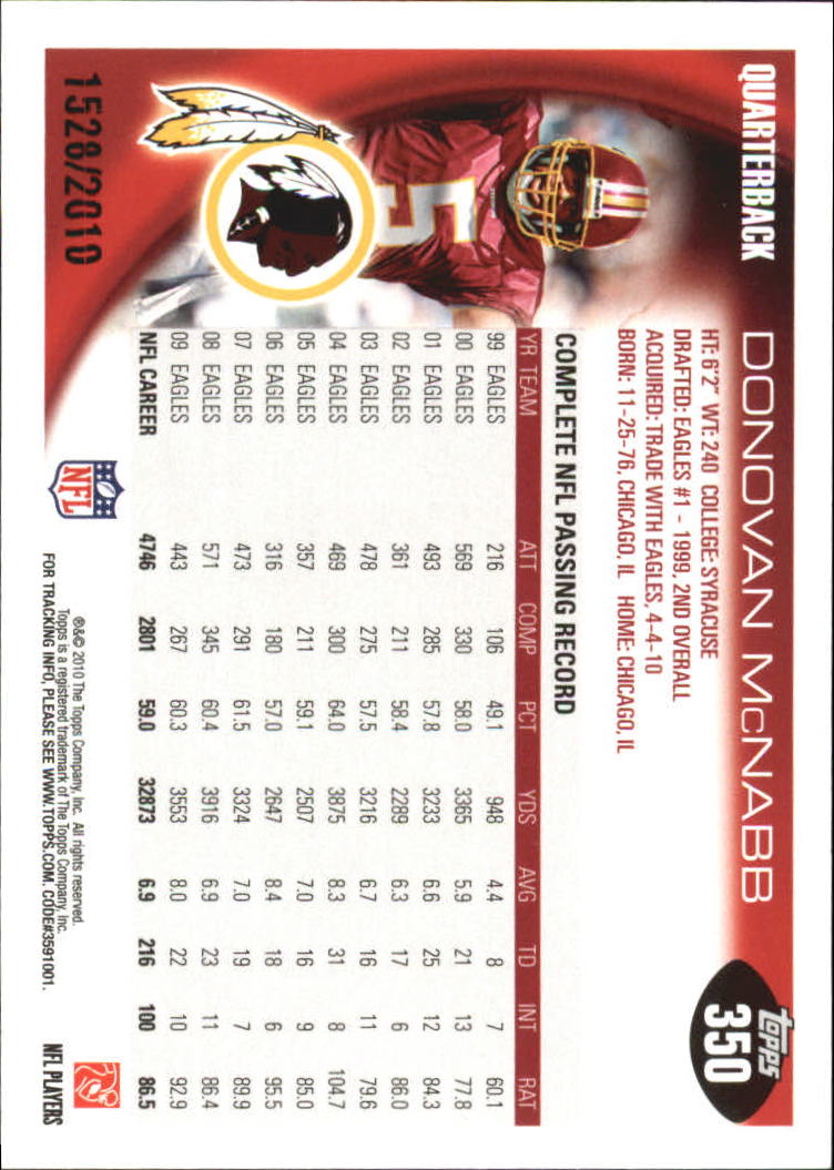 2010 Topps Football "Black - Blue - Gold" Parallel Cards - Picture 227 of 275