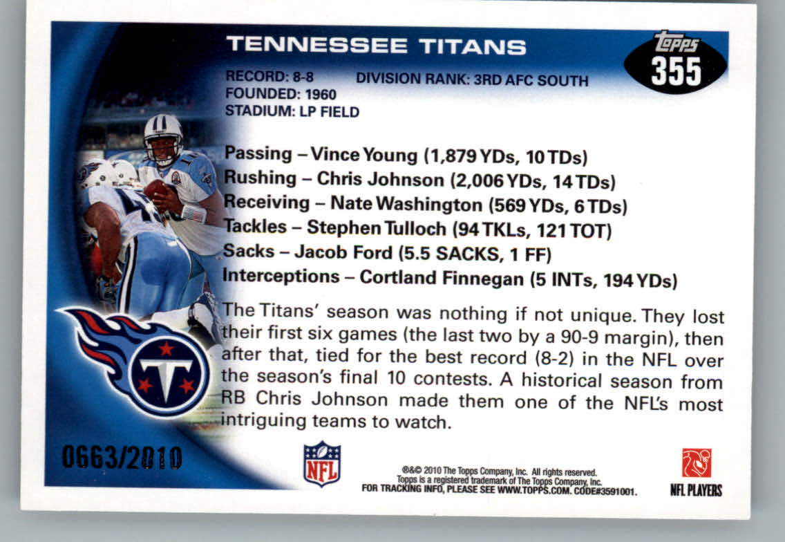2010 Topps Football "Black - Blue - Gold" Parallel Cards - Picture 233 of 275