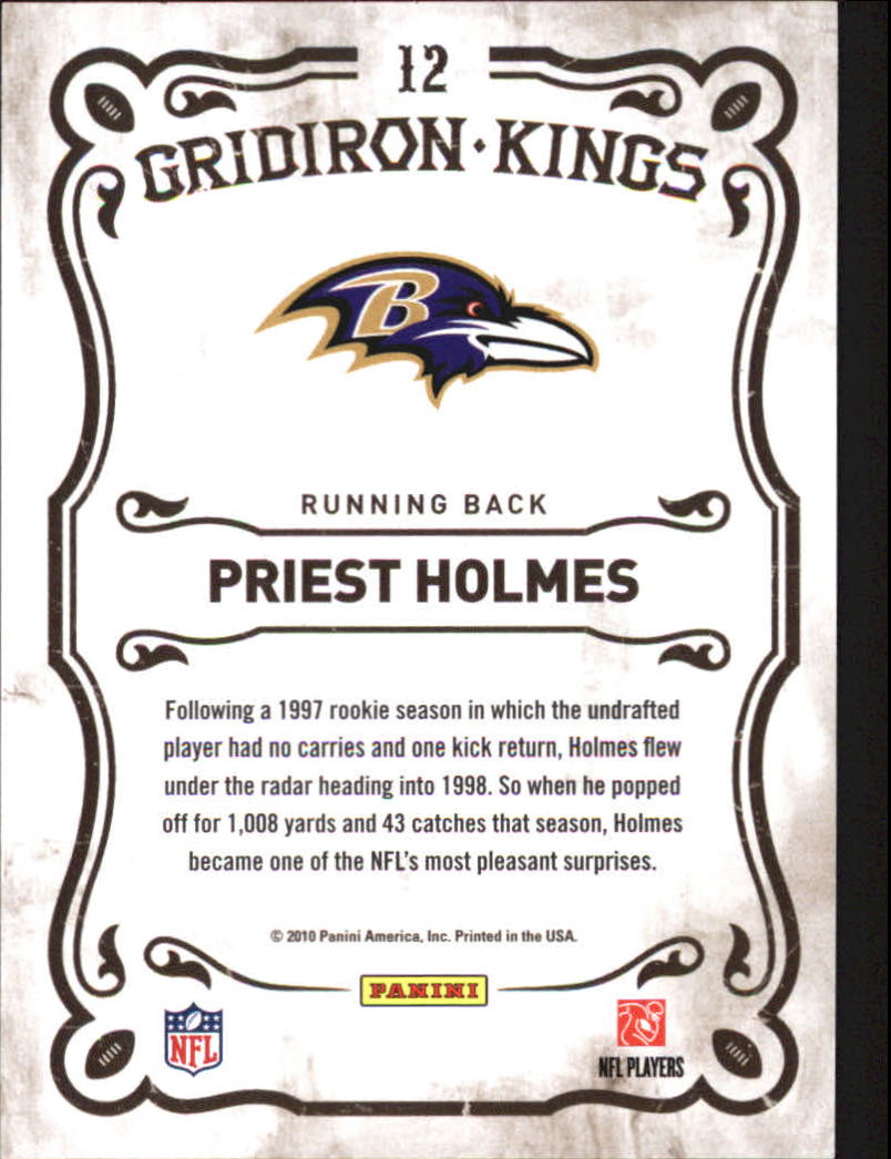 2010 Panini Threads Gridiron Kings #12 Priest Holmes back image