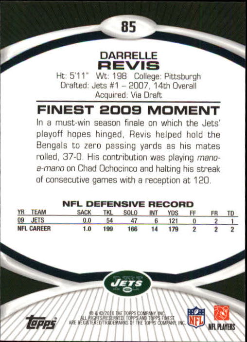 2010 Finest #85 Darrelle Revis