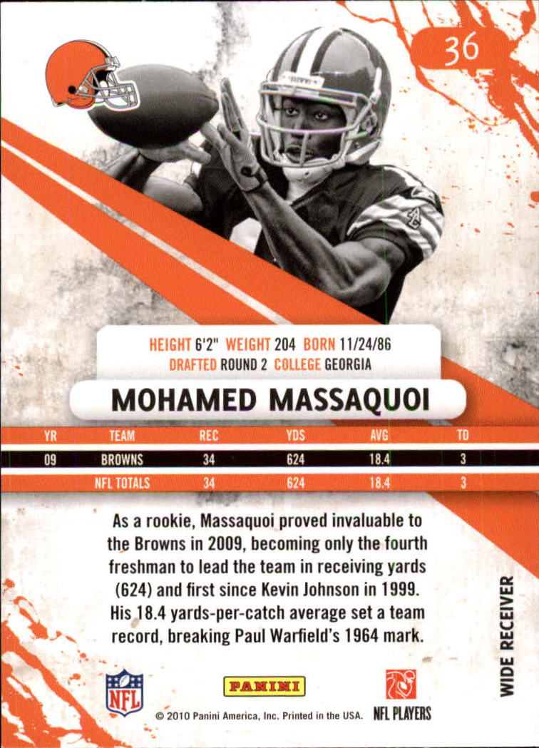 2010 Rookies and Stars Longevity #36 Mohamed Massaquoi back image