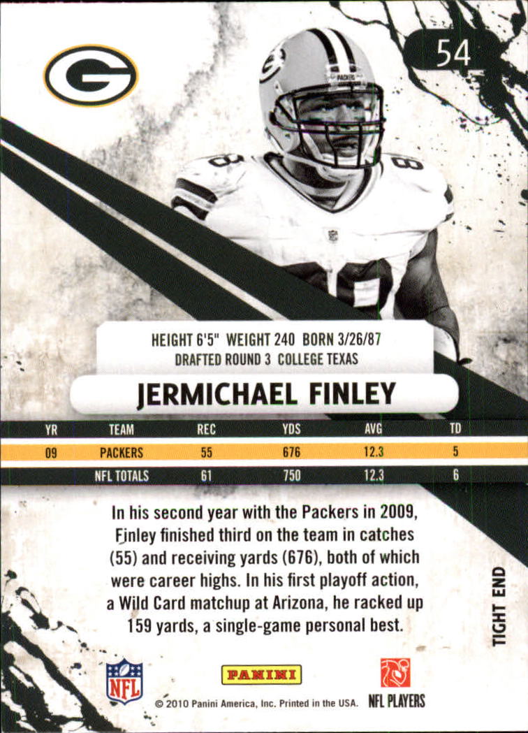 2010 Rookies and Stars Longevity #54 Jermichael Finley back image