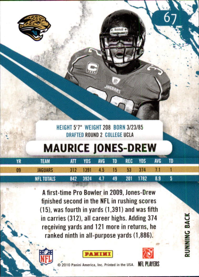 2010 Rookies and Stars Longevity #67 Maurice Jones-Drew back image