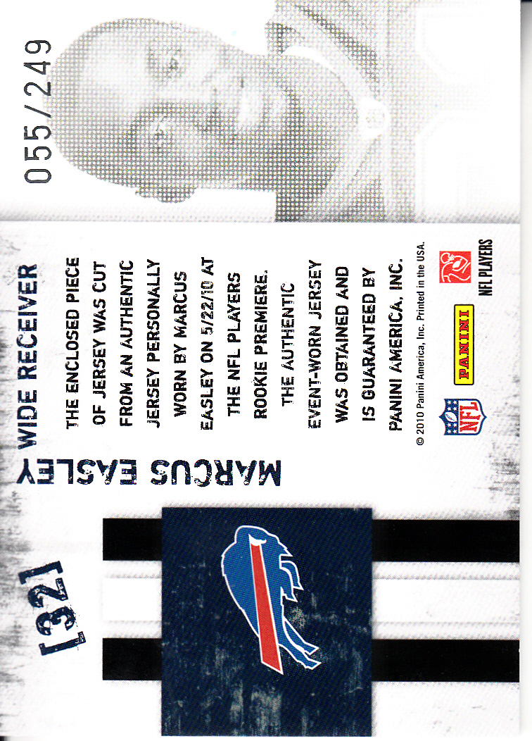 2010 Rookies and Stars Longevity Freshman Orientation Materials Jerseys #32 Marcus Easley back image