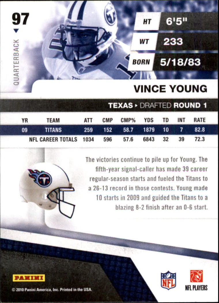 2010 Absolute Memorabilia Retail #97 Vince Young back image